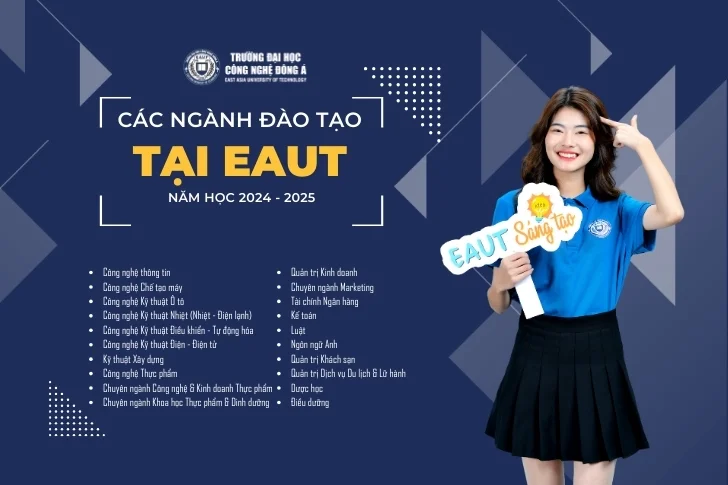 CÁC NGÀNH ĐÀO TẠO TRƯỜNG ĐẠI HỌC CÔNG NGHỆ ĐÔNG Á NĂM HỌC 2024 – 2025 1 CÁC NGÀNH ĐÀO TẠO TRƯỜNG ĐẠI HỌC CÔNG NGHỆ ĐÔNG Á NĂM HỌC 2024 – 2025 1