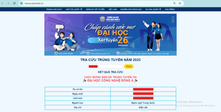 Hướng dẫn tra cứu kết quả trúng tuyển của Trường Đại học Công nghệ Đông Á năm 2025 3 huong-dan-tra-cuu-ket-qua-trung-tuyen-cua-truong-dai-hoc-cong-nghe-dong-a-nam-2025