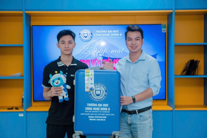 Sinh viên Ngô Văn Quyền trong buổi gặp mặt chuẩn bị sang Nhật