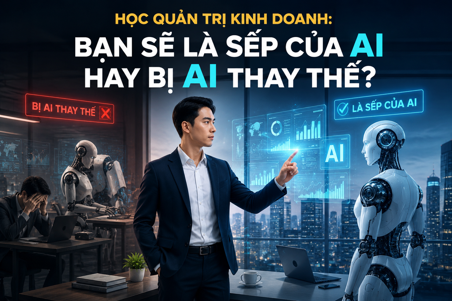 Học Quản trị Kinh doanh: Bạn sẽ là sếp của AI hay bị AI thay thế?