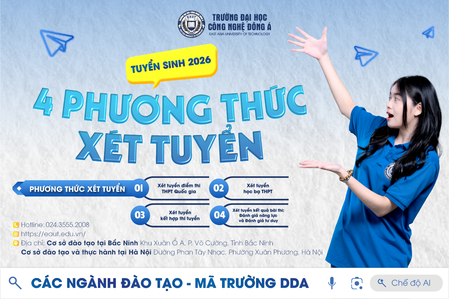 Xét tuyển học bạ vào trường Đại học Công nghệ Đông Á